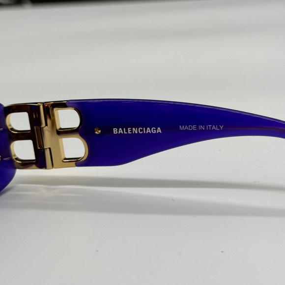 NEW BB0096S 004 BALENCIAGA PURPLE GREY SQUARE UNISEX BALENCIAGA SUNGLASSES - Picture 9 of 10